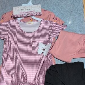 btween Pink and Black Kids Matching Set